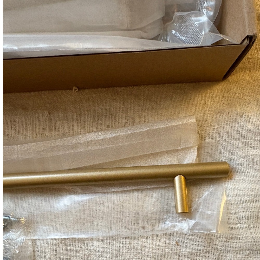 Goldenwarm Brushed Gold Cabinet Drawer Pulls Hardware Modern Bar Handle 10 Pack
